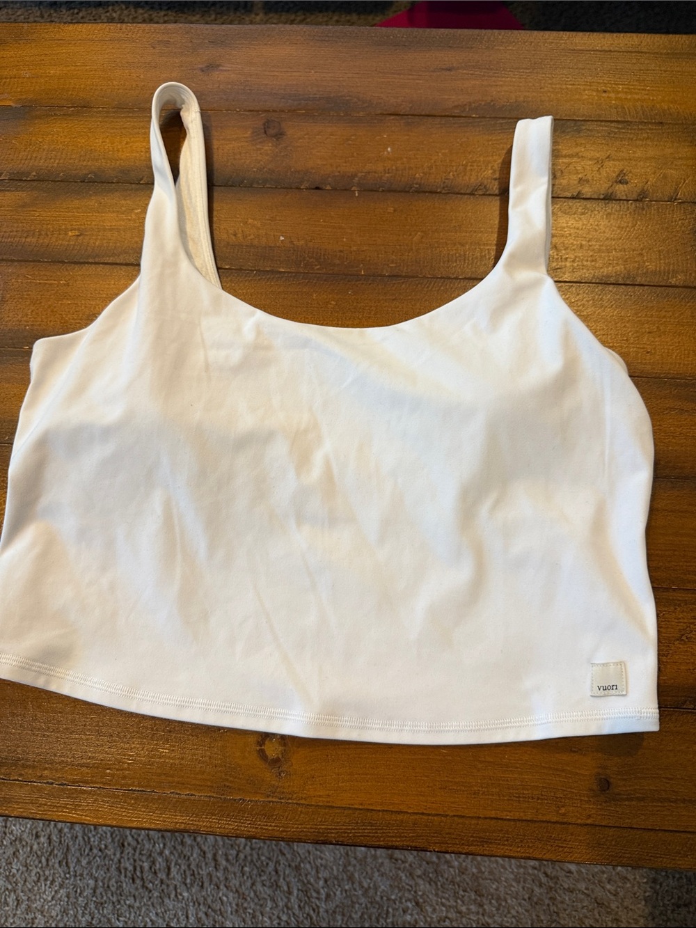 Vuori White Cropped Tank Top
